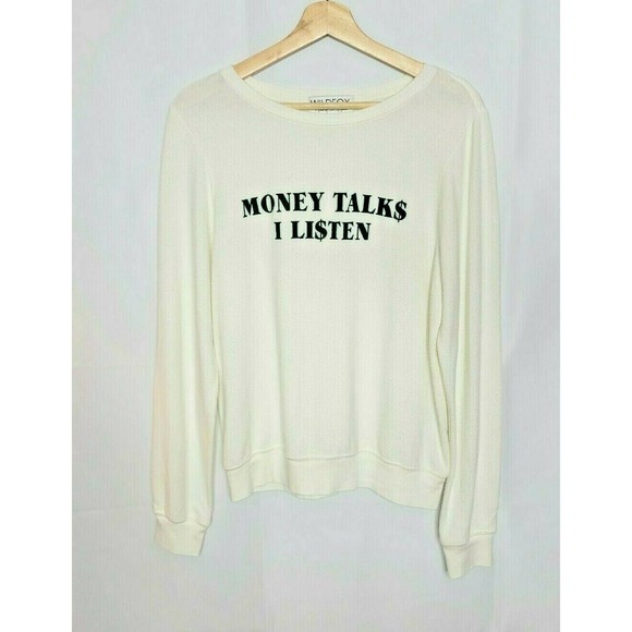 WILDFOX "Money Talks I Listen" Sweatshirt - Picture 1 of 3